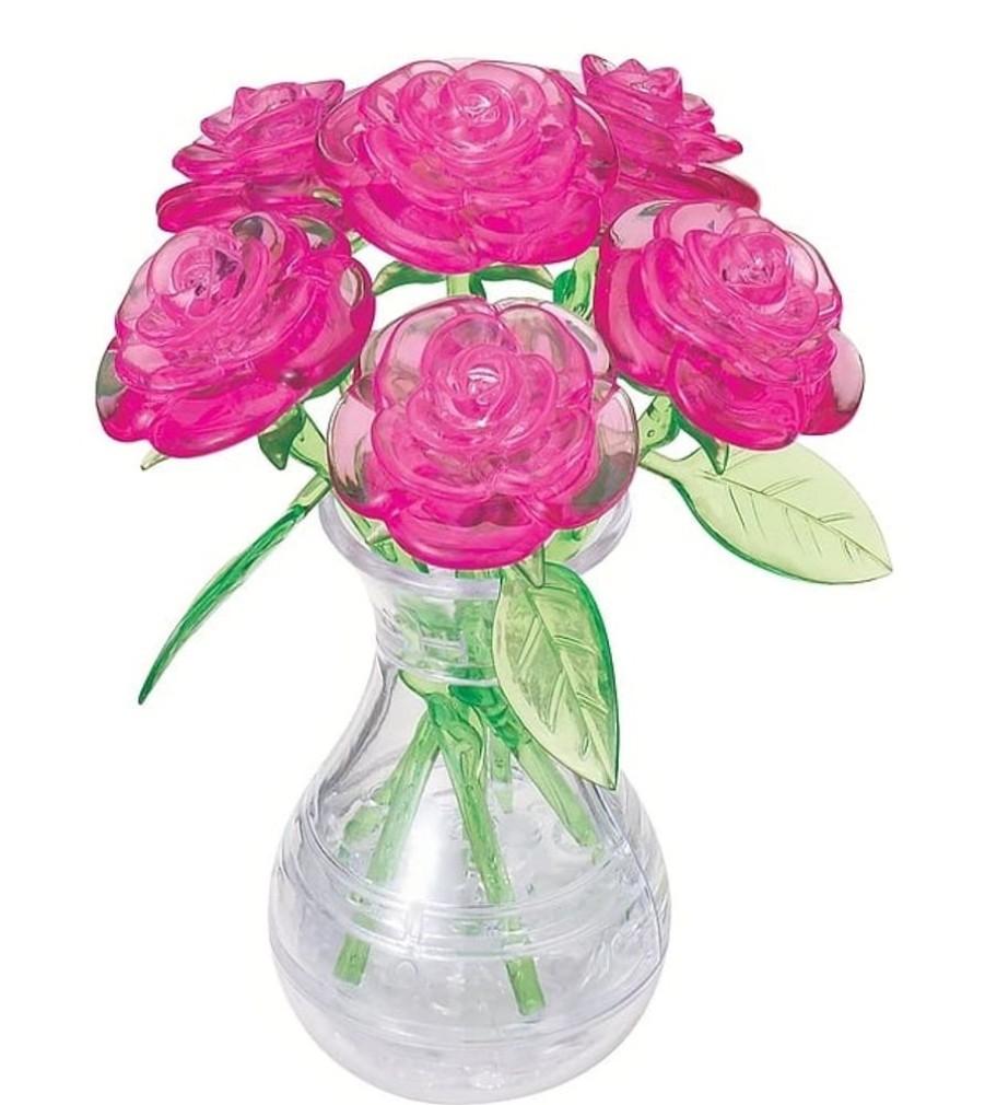 3D Puzzles Bepuzzled Holidays And Seasons | 3D Crystal Puzzle Roses In Vase - Pink Roses-Ug31073