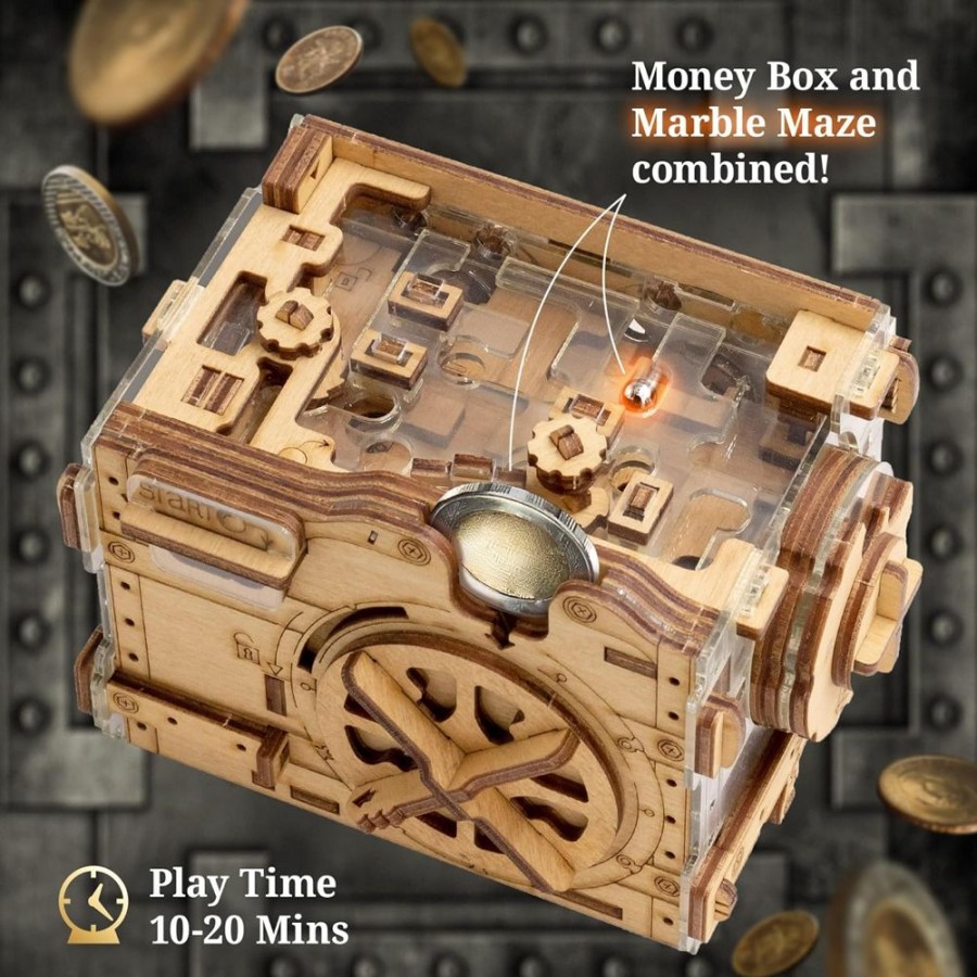 Wooden Puzzles iDventure | A-Maze-Ing Safe - Marble Run Iq Escape Puzzle Box By Idvent