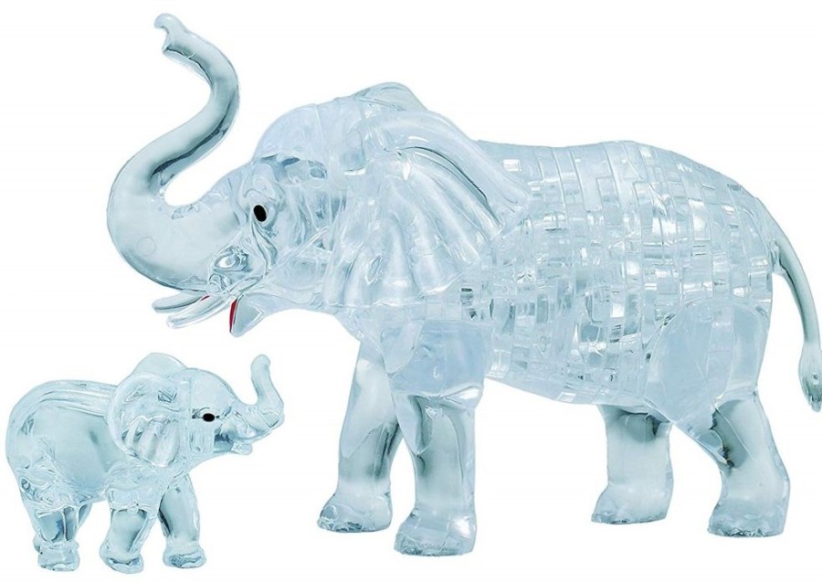 3D Puzzles Bepuzzled Animals | 3D Crystal Puzzle Elephant & Baby-Ug31082