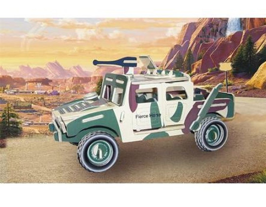 Wooden Puzzles Puzzled | Hummer H1 (L) - Colored 3D Jigsaw Woodcraft Kit Wooden Puzzl