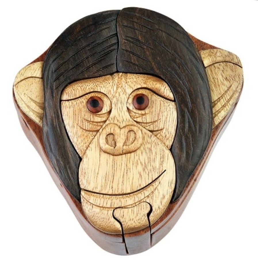 Puzzle Boxes The-Handcrafted | Monkey - Secret Wooden Puzzle Box-Sb1205