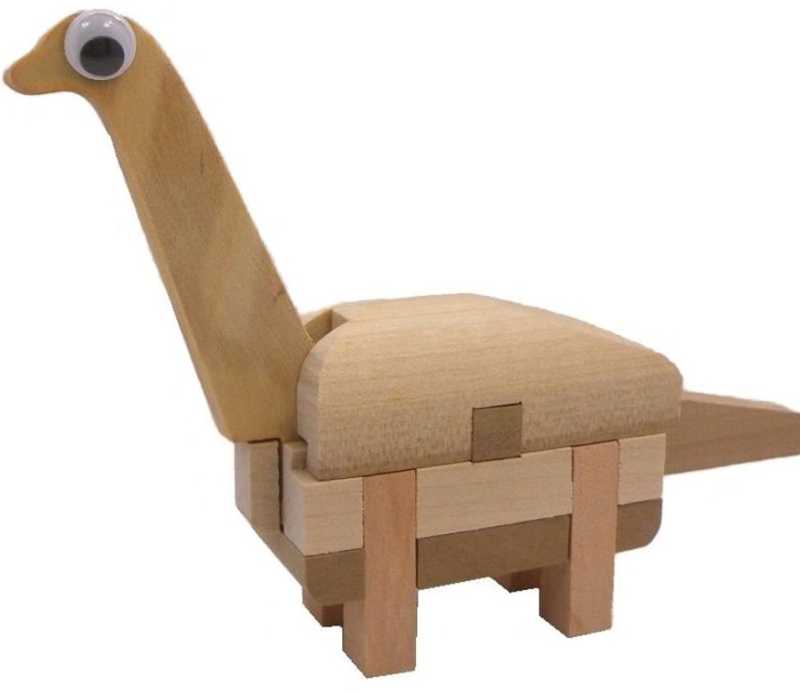 Wooden Puzzles Winshare-Puzzles-and-Games | Brachiosaurus Dinosaur 3D Kumiki Wooden Japanese Puzzle-Jbr