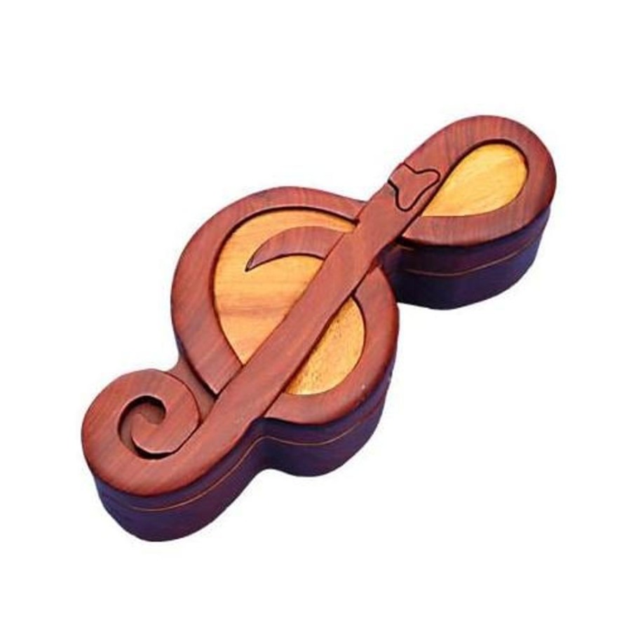 Puzzle Boxes The-Handcrafted | Treble Clef - Secret Wooden Puzzle Box-Sb1012