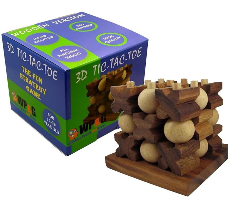 Educational Games Winshare-Puzzles-and-Games | Tic-Tac-Toe 3D - Strategy Wooden Game-Rg108