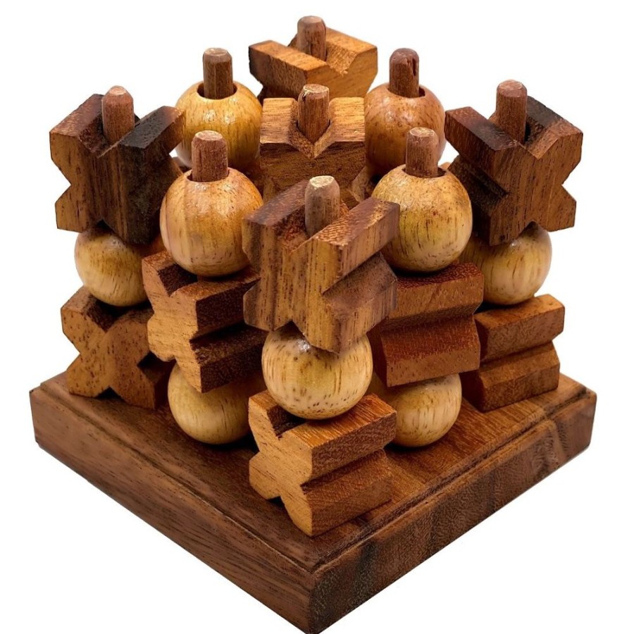 Educational Games Winshare-Puzzles-and-Games | Tic-Tac-Toe 3D - Strategy Wooden Game-Rg108