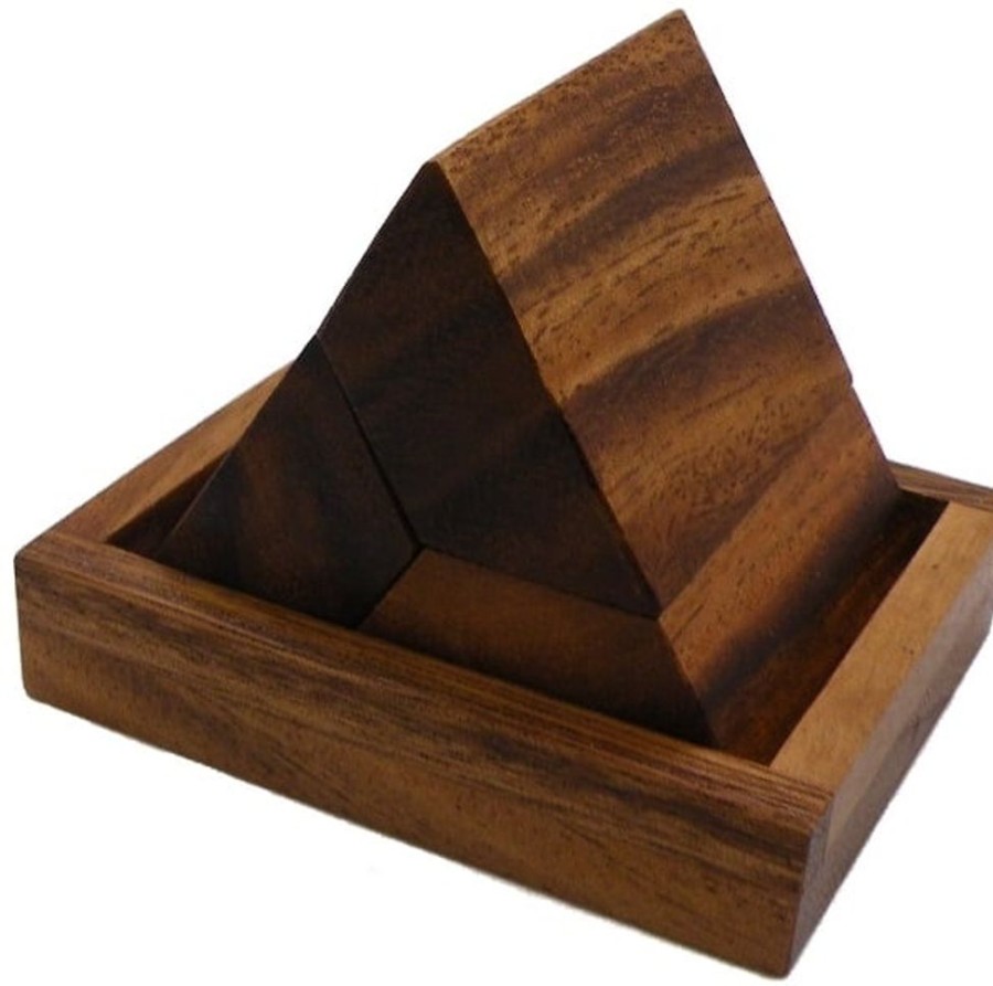 3D Puzzles Winshare-Puzzles-and-Games Pyramids | 3 Pieces Pyramid With Base - Wooden Puzzle-7855W