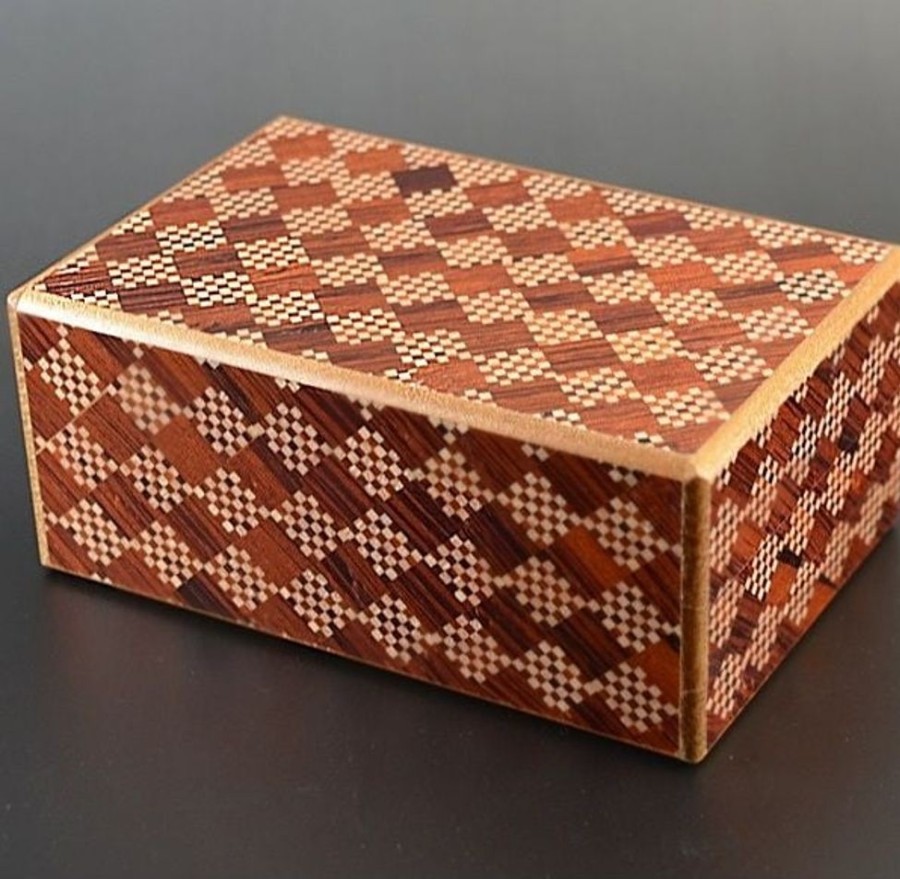 Puzzle Boxes Winshare-Puzzles-and-Games | 5 Sun 21 Steps Red Ichimatsui - Japanese Puzzle Box-J521Ric