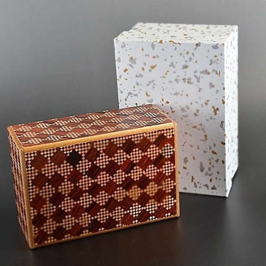 Puzzle Boxes Winshare-Puzzles-and-Games | 5 Sun 21 Steps Red Ichimatsui - Japanese Puzzle Box-J521Ric